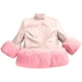 thumbnail image 1 of Gibobby Chamarra de invierno para bebé niñoChaqueta para niñas pequeñas, moda de otoño e invierno, chaquetas con cuello de lana de PU para niños pequeños(Rosa, 12-18 Meses), 1 of 5