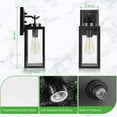 thumbnail image 5 of 2 Packs Dusk to Dawn Outdoor Wall Lantern with Sensor, Exterior Porch Light Fixtures Wall Mount, 100% Waterproof Anti-Rust, Matte Black Outdoor Wall Lights for Garage, Doorway, Hallway, 5 of 7