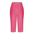 thumbnail image 5 of Womens Casual Sport Yoga Pants - 3/4 Length Elastic Waist Trousers with Pockets - Cotton Blend, True to Size, S-XXXL, 5 of 5