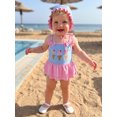 thumbnail image 6 of Cenuakty Baby Girl Swimsuit Sleeveless Ice Cream Print Bathing Suit Infant Striped Swimwear with Sun Hat, 6 of 9