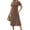 Brown Floral, variant on Fantaslook Summer Dresses for Women Casual Short Sleeve Pleated Dress Flowy Floral Dress with Pockets Flare Midi Sundress