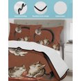thumbnail image 4 of Brown Red Cute Cat Twin XL Size Down Alternative Comforter, Lightweight Comforter Quilt Bedding Set with Pillow Shams Modern Art All Seasons Bed Comforter Duvet Insert 68"x98", 4 of 7