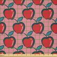 thumbnail image 2 of Ambesonne Abstract Fabric by the Yard Microfiber, Repetitive Apples Art, 3 Yards, Pastel Pink and Dark Coral, 2 of 2