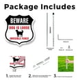 thumbnail image 3 of Beware Dog Is Loose Invisible Fence 12 inch X 12 inch Shield Shaped Commercial Grade Plastic Sign with Aluminum Mounting Stake Weather Resistant Made in the USA, 3 of 8