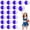 Purple+White, variant on Cheer Pom Poms 18 Pcs with Handle, Cheerleading Handheld Squad Pompoms for Sports Team Cheer Spirit Games Dance Party Adults