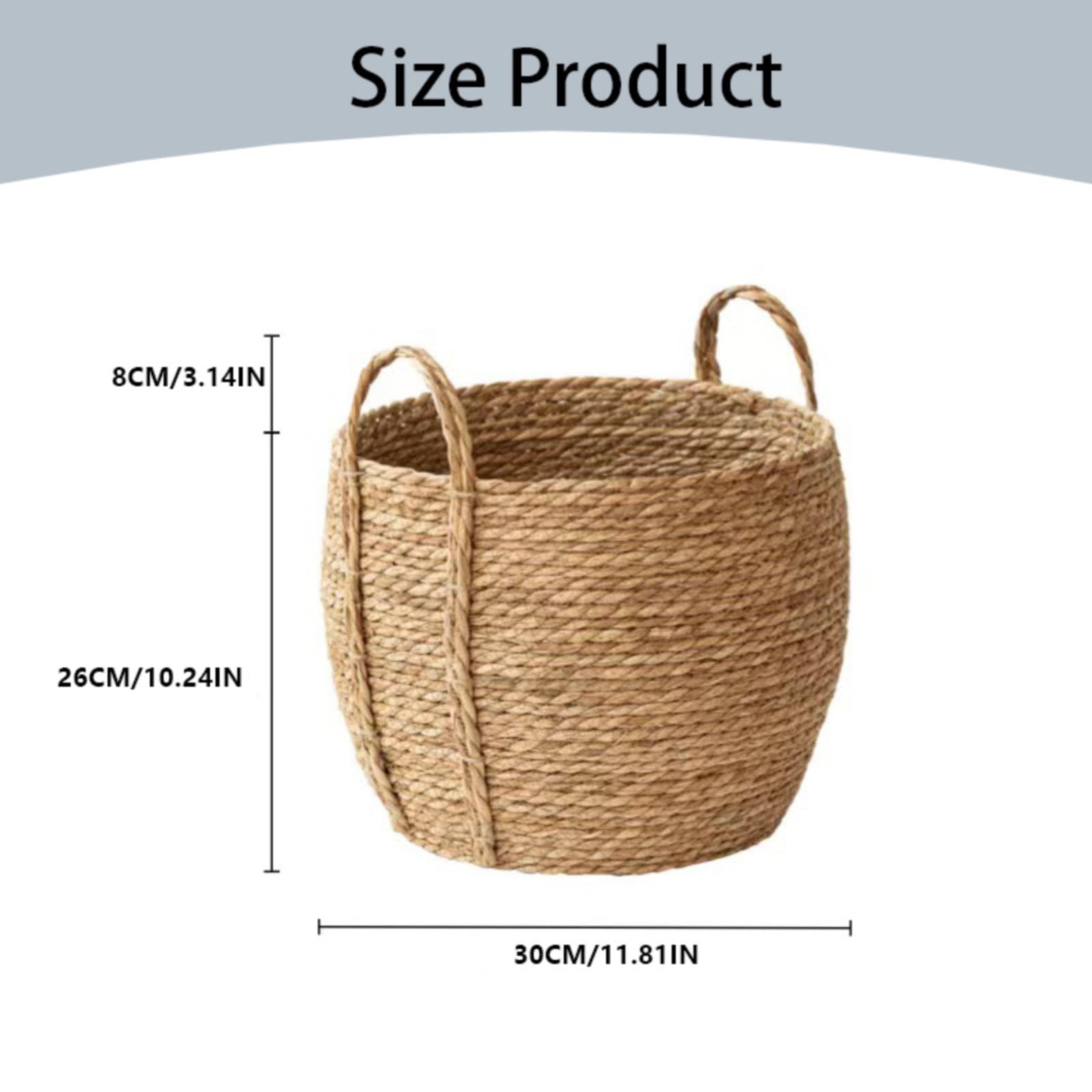 witspace Seagrass Plant Basket, Wicker Woven Laundry Basket, Basket Planter for Plants Indoor, Large Wicker Plant Baskets, Seagrass Baskets for Plants (11.8x10.2 Inch)