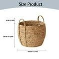 thumbnail image 3 of RotHome 12x10 Decorative Wicker Storage Basket for Home Decor, Round Woven Dog Toy Bin with Handles, Bathroom Towel Holder, Jute Plant Pot Cover for Indoor Shelf Closet Organization, 3 of 9