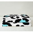 thumbnail image 3 of Animal Print Sherpa Blanket Cheetah Print Blanket, Leopard Throw Blanket for Chair Africa Safari Wildlife Fleece Blanket, Black White Blue Plush Blanket for All Seasons Breathable, 3 of 6