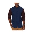 thumbnail image 1 of Nautica Mens Colorblocked Button Up Shirt, Blue, Medium, 1 of 1