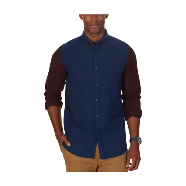 Camisa con botones Colorblocked Nautica Hombre Azul Mediano