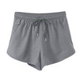 thumbnail image 6 of KPOPLK Womens High Waisted Running Shorts Quick Dry Athletic Workout Shorts with Mesh Liner Zipper Pockets Size S,Dark Gray, 6 of 7