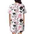 thumbnail image 3 of Naloa Lilies Flowers Women's Short-Sleeved Pajama Set, Loungewear, Summer pajamas, Breathable Cozy - Large, 3 of 9