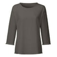 thumbnail image 5 of Sevevn Women Summer Fashion Casual Solid Tessel Half-Sleeve Round Neck Top Blouse Beach Vacation Clothes for Women Gray L, 5 of 5