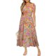 thumbnail image 1 of Vestido largo de verano BerryGo 2025 con estampado floral naranja para mujer, 1 of 6