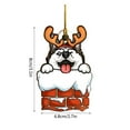 thumbnail image 3 of Clearance Under $5!Yyuenw 1pc Christmas Tree Decoration Hanging Ornament Decoration Christmas Hat Wreath Dog Lover 2D Flat Car Rear View Mirror Accessories Pendant Decor Gift, 3 of 4
