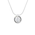 thumbnail image 2 of Delight Jewelry Silvertone Large Greek Letter - Psi - Gymnastics Ring Charm Necklace, 18", 2 of 4