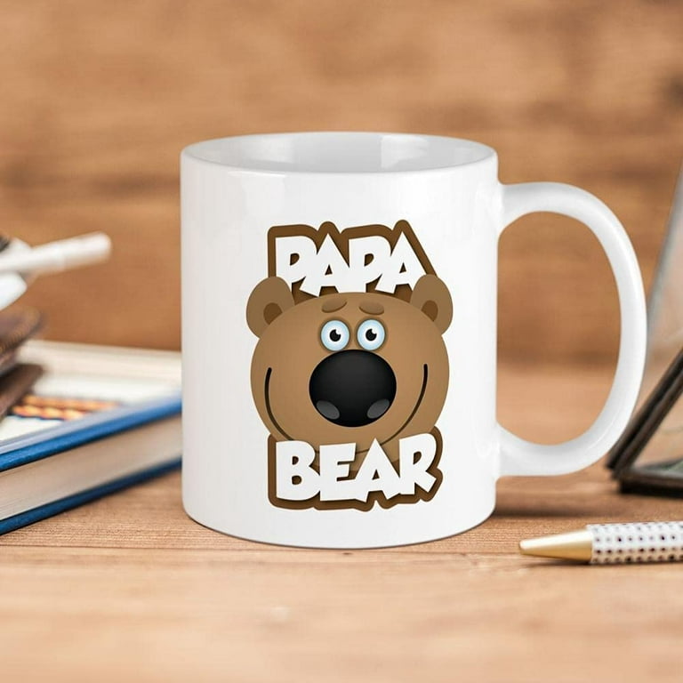 Papa Bear Mug Ceramic Coffee Mug, Tea Cup 11 oz, White