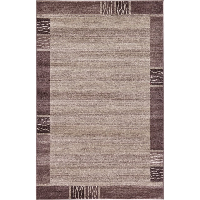 Unique Loom Del Mar Collection Contemporary Transitional Area Rug, 5' x 8', Light Brown/Beige