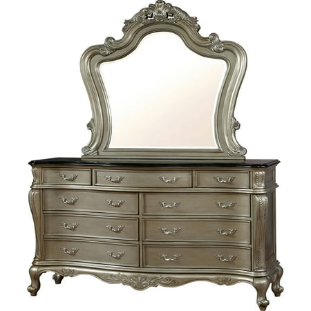 Furniture Of America Masika Luxurious Dresser And Mirror Set Gold Furniture Of America Masika Luxurious Dresser And Mirror Set Gold