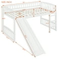 thumbnail image 6 of White Twin Size Loft Bed with Slide &amp; Ladder - Solid Pine Wood Frame, Space-Saving Design for Bedroom Playroom, Max Weight 250 lbs, 6 of 14