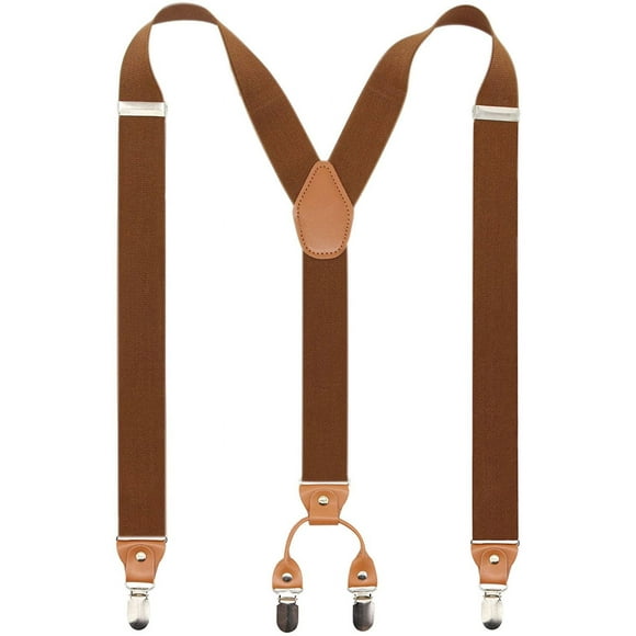 Heavy Duty Suspenders for Men with Heavy Duty Clips Elastic X Back Brace