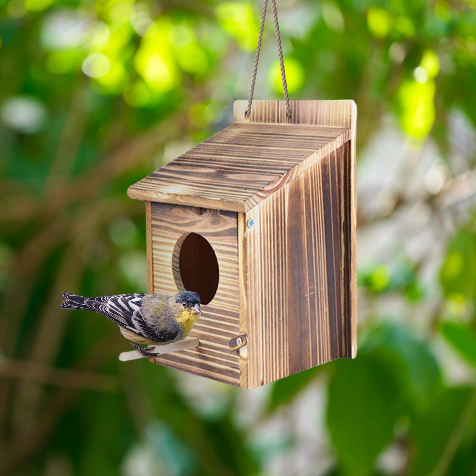 Wooden Bird House Cage Parrot Bird Hut Mating Hatching Decoration