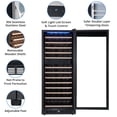 thumbnail image 5 of Garvee 155 Bottles Compressor Wine Cooler Refrigerator,Large Size Capacity Freestanding Wine Cellar with LED Touch Control,Black, 5 of 8