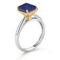 thumbnail image 3 of Gem Stone King 10K White and Yellow Gold Blue Lapis Engagement Ring for Women (2.00 Cttw, Emerald Cut 9X7MM, Gemstone, Available in Size 5, 6, 7, 8, 9), 3 of 4