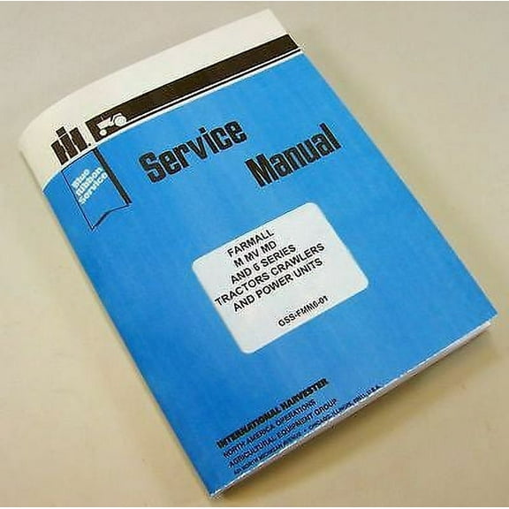 Full Farmall Md Tractor Service Manual Shop Repair International Mccormick Ih