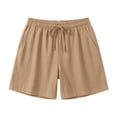 thumbnail image 4 of Womens Cargo Shorts Casual High Waisted Drawstring Knee Length With Pockets, 4 of 6