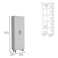 thumbnail image 3 of White 5-Shelf Storage Organizer Bookcase, Particle Board Freestanding Shelving Unit for Living Room, Bedroom, Office, 3 of 5