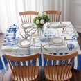 thumbnail image 3 of Navy Blue Coastal Table Cloth Waterproof Tablecloths, Summer Nautical Lighthouse Starfish Tablecloth Dining Table Cover for Kitchen Party Tabletop Outdoor, Rectangle Tablecloth 60x102 Inch, 3 of 9