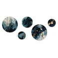 thumbnail image 2 of Designart "Liquid Ink Marbling in Blue and Gold" Abstract Marble Metal Wall Art Set of 5 Piece, 2 of 5