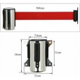thumbnail image 2 of Expandable Barrier Stainless Steel Queue Barrier Expandable Boundary Strip Wall Mount Safety Barrier Tape People Flow Control System Red, 2 of 5