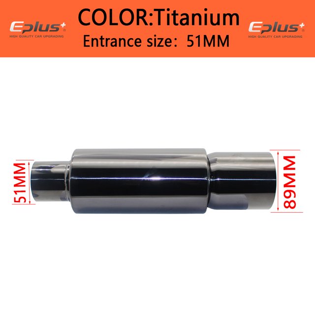 EPLUS silenciador de tubo de escape de coche tubo de escape interfaz Universal de acero inoxidable de alta calidad 51 57 63MM extremo del sistema de escape 76mm