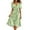 Light Green, variant on Women's Summer Dress Sexy V Neck Casual Wear To Work Dresses Short Sleeve Smocked Flared Flowy Beach Boho Midi Floral Dress,Dark Blue L