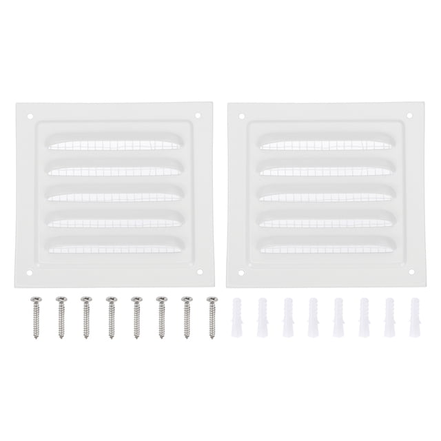 Cubiertas de ventilación de suelo rectangulares de aleación Uxcell para ventilaciones de ático, ventilaciones de puerta de garaje 4x4
