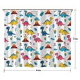 thumbnail image 5 of White Cartoon Dinosaurs Volcanoes Pattern Shower Curtain 84"x72" ,Bathroom Decorative Shower Curtains Set with 12 Hooks,Modern Waterproof Washable Shower Curtain, 5 of 6