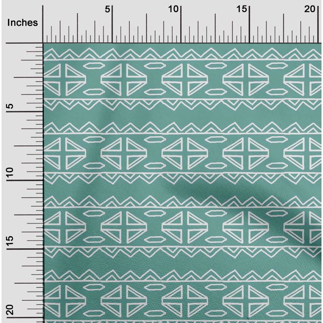 oneOone Tissu Popeline de Coton Chevron & Triangle Imprimé au Mètre 42 Pouces de Large