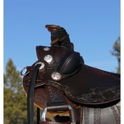 Beautiful Western Leather Roping Tooled Leather Saddle Horse Saddle with Head Stall & Reins