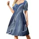 thumbnail image 1 of Vestido de manga corta con pintura de acuarela de ballena jorobada vestidos de verano para mujer trajes de playa para mujer, 1 of 8
