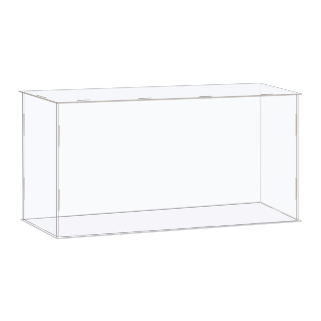 Muestra Estuche Caja Acrílico Caja Transparente Polvo Prueba Protección Vitrina 41x11x21cm para Coleccionables