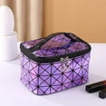 thumbnail image 3 of Travel Makeup Bag Organizer, Large Make Up Bag for Women, Portable Makeup Case Storage, Portable Makeup Bag with Large Storage Capacity, Purple, 3 of 3