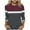 Wine, variant on Qulqfy Spring Tops for Women 3/4 Sleeve Plus Size Shirts Crew Neck Casual Striped Fall Tops Blouses for Women L