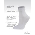thumbnail image 3 of MeMoi Women's Sheer Metallic Shimmer Stripe Accent Anklet Sock - Womens - Female, 9-11, White, 3 of 7