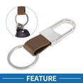 thumbnail image 2 of Unique Bargains Car Keychain Universal Key Chain with Ring for Key Fobs Leather Zinc Alloy Silver Tone Brown 2Pcs, 2 of 6