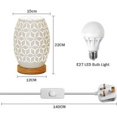 thumbnail image 2 of Metal Lamp Shaped Table Lamp Bedside Table Lamp Wooden Base Bedroom Lamp Decorative Bedside Lamp with Edison Bulb (Geometric Shape), 2 of 5