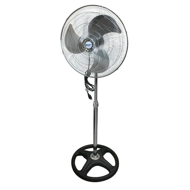 Comfort Zone Ventilateur de Piédestal Industriel Réglable à 3 Vitesses à Grande Vitesse 18", Noir