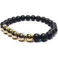 thumbnail image 5 of Rastogi Handicrafts Bracelet for Women, Men Elastic Natural Stone Yoga Beads Bracelets Bangle 8 mm (Haematite (gunmatel) (N)), 5 of 5