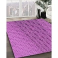 thumbnail image 2 of Ahgly Company Indoor Square Patterned Bright Neon Pink Purple Area Rugs, 8' Square, 2 of 6
